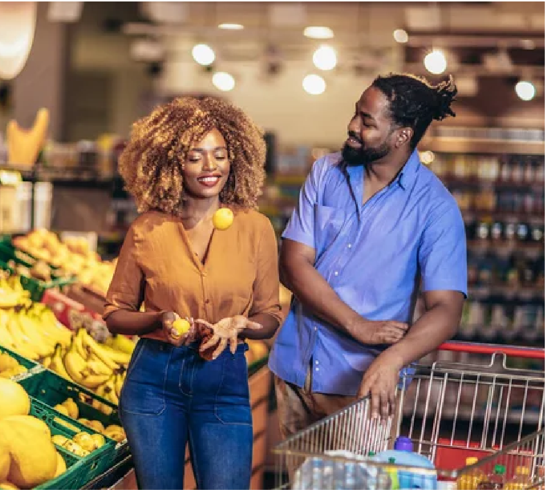 Woman selecting fresh fruits